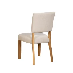 Chaise de salle à manger tissu écru et bois (x2) VELIA