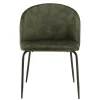 Chaise de salle à manger velours vert dossier rond (lot de 2) TIM