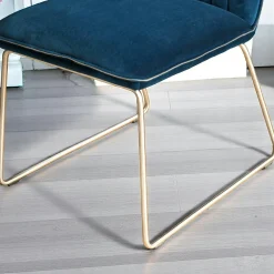 Chaise de salle à manger velours bleu (lot de 2) OKA