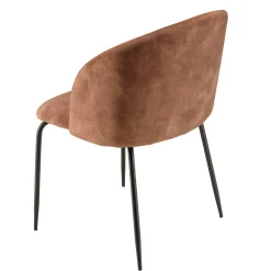 Chaise de salle à manger velours acajou dossier rond (lot de 2) TIM
