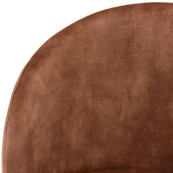 Chaise de salle à manger velours acajou dossier rond (lot de 2) TIM