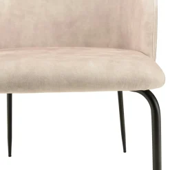 Chaise de salle à manger velours beige dossier rond (lot de 2) TIM