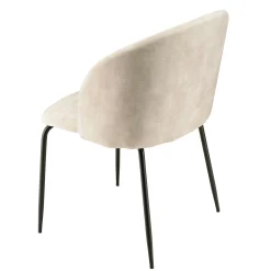Chaise de salle à manger velours beige dossier rond (lot de 2) TIM
