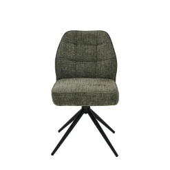 Chaise de salle à manger vert chiné pivotante (x2) LUGANO