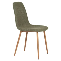 Chaise de salle à manger verte en tissu bouclette (lot de 2) BERLIN