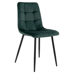 Chaise de salle à manger vert foncé motif damier (lot de 2) TARAZ