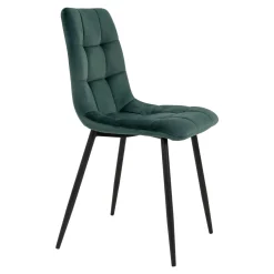 Chaise de salle à manger vert foncé motif damier (lot de 2) TARAZ