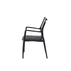 Chaise design anthracite à structure noire (lot de 2) ALDER