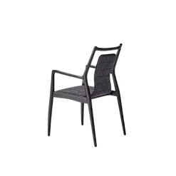 Chaise design anthracite à structure noire (lot de 2) ALDER