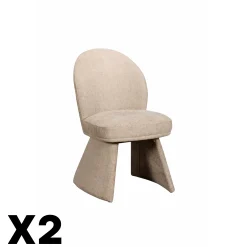 Chaise design beige à assise rembourrée (lot de 2) TREVI