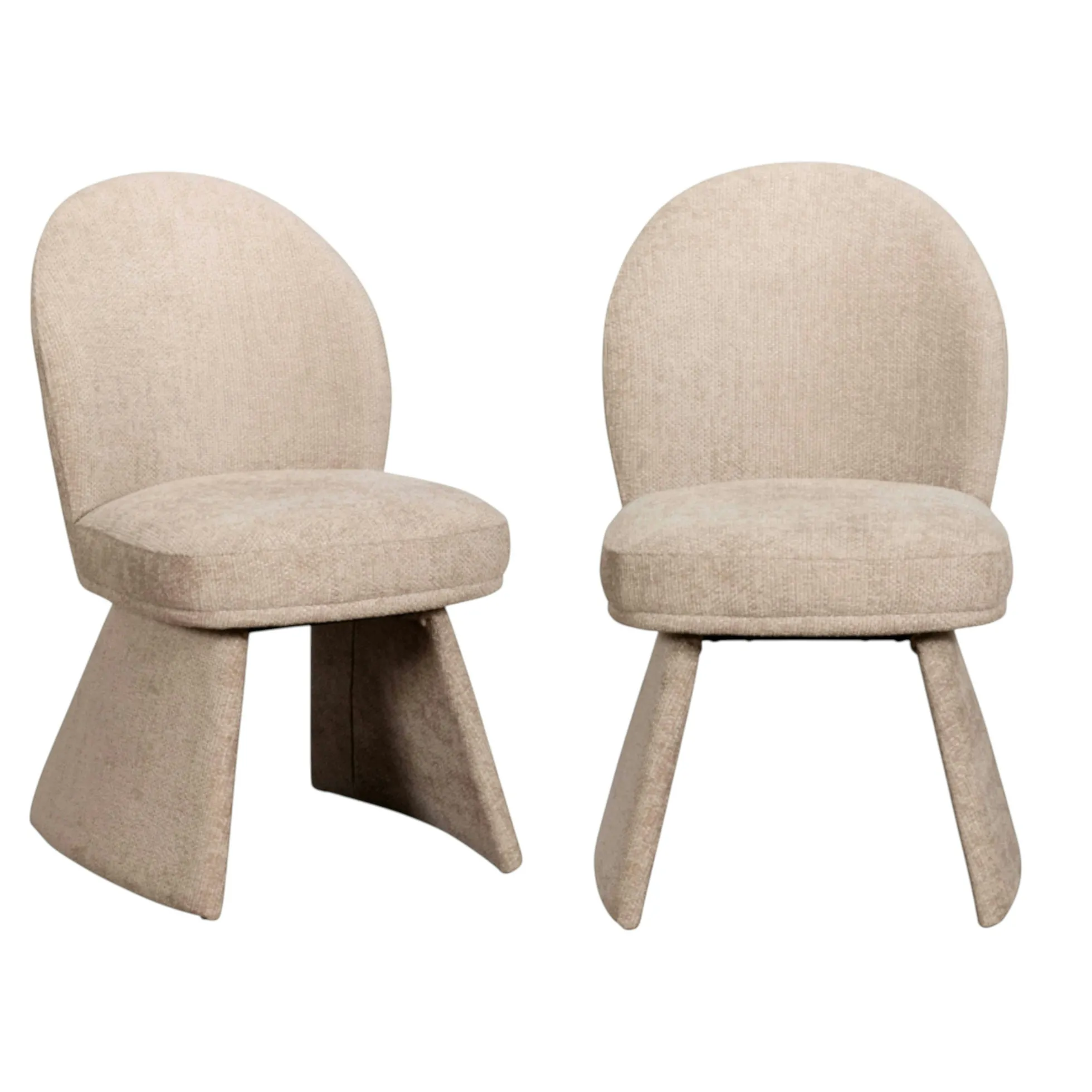 Chaise design beige à assise rembourrée (lot de 2) TREVI