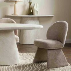 Chaise design beige à assise rembourrée (lot de 2) TREVI