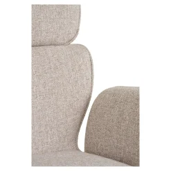 Chaise design beige avec appuie-tête et accoudoirs (lot de 2) BERLIN