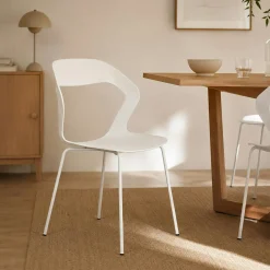 Chaise design blanche en polypropylène (lot de 2) ALBA