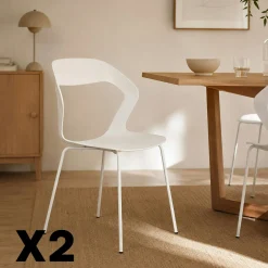 Chaise design blanche en polypropylène (lot de 2) ALBA