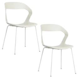Chaise design blanche en polypropylène (lot de 2) ALBA