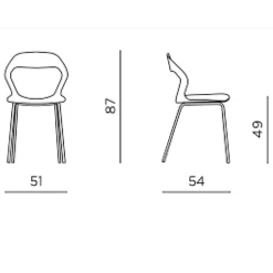 Chaise design blanche en polypropylène (lot de 2) ALBA