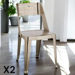 Chaise design chrome (lot de 2) HELSINKI