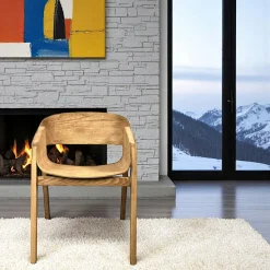 Chaise design en bois dossier large PALERME