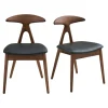 Chaise design en bois foncé (lot de 2) ESCARRILLA