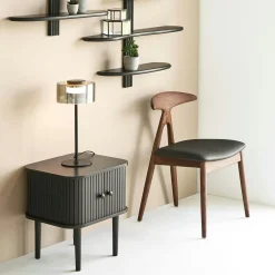 Chaise design en bois foncé (lot de 2) ESCARRILLA