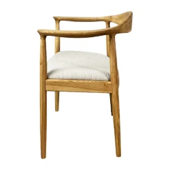 Chaise design en bouclette sable PALERME