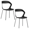 Chaise design noire en polypropylène (lot de 2) ALBA
