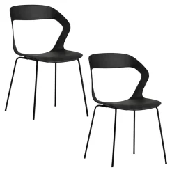 Chaise design noire en polypropylène (lot de 2) ALBA