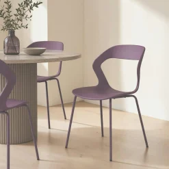 Chaise design prune en polypropylène (lot de 2) ALBA