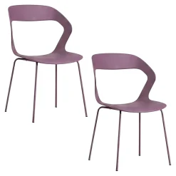 Chaise design prune en polypropylène (lot de 2) ALBA