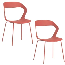 Chaise design terracotta en polypropylène (lot de 2) ALBA