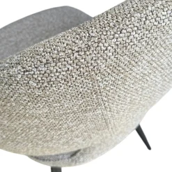 Chaise design tissu beige dossier arrondi (x2) LOMBARDIE