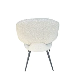 Chaise design tissu beige dossier arrondi (x2) LOMBARDIE
