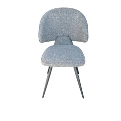 Chaise design tissu gris dossier arrondi (x2) LOMBARDIE