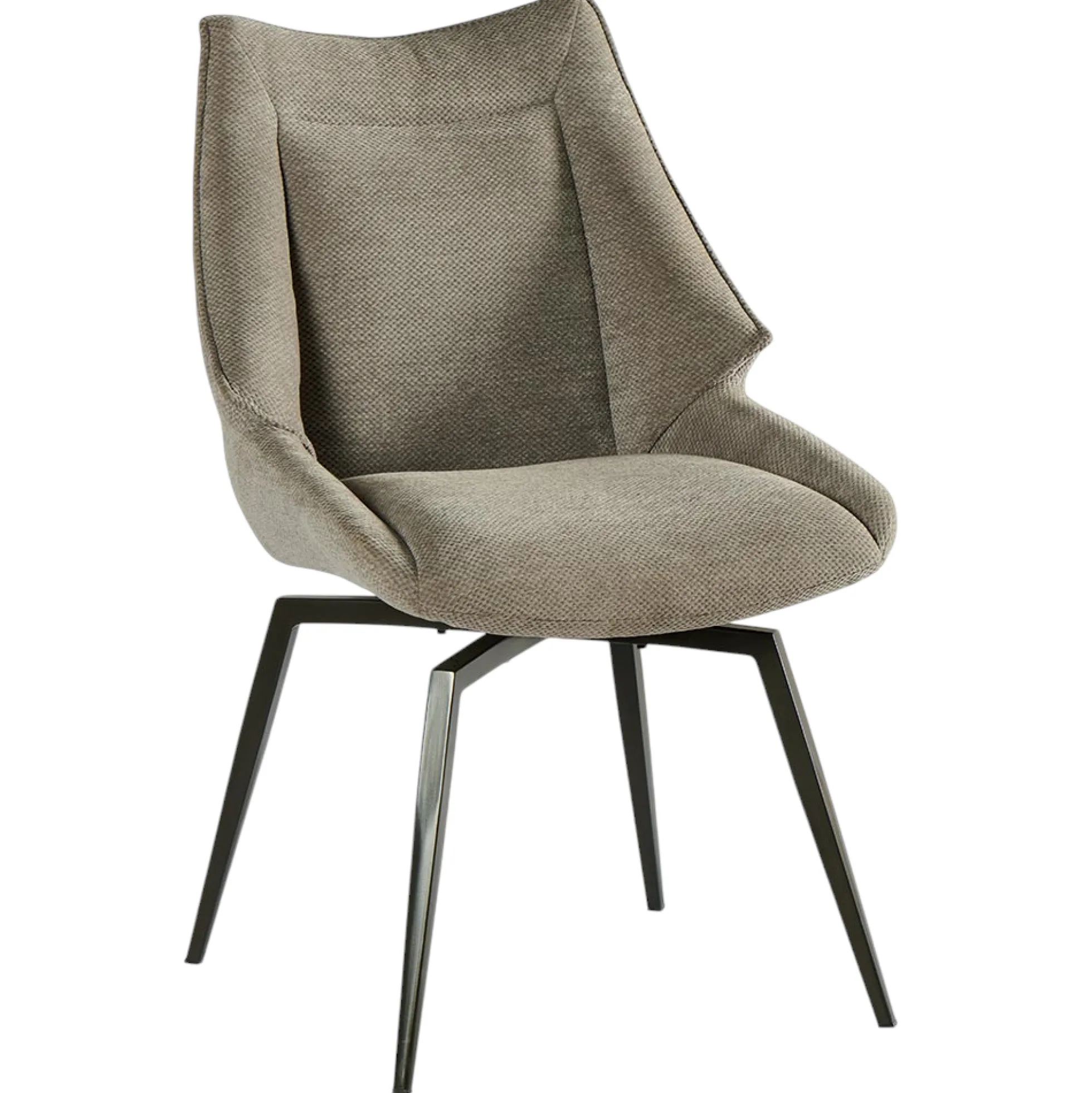 Chaise design tissu microfibre gris (lot de 2) IENA