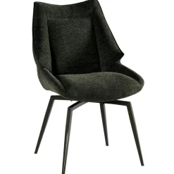 Chaise design tissu microfibre anthracite (lot de 2) IENA