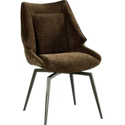Chaise design tissu microfibre chocolat (lot de 2) IENA