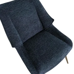 Chaise design tissu microfibre bleu (lot de 2) IENA