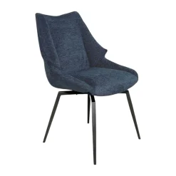 Chaise design tissu microfibre bleu (lot de 2) IENA