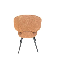 Chaise design tissu rouille dossier arrondi (x2) LOMBARDIE