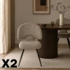 Chaise design tissu taupe dossier arrondi (x2) LOMBARDIE