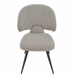 Chaise design tissu taupe dossier arrondi (x2) LOMBARDIE