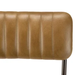 Chaise de table assise et dossier cuir havane (lot de 2) TIM