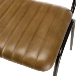 Chaise de table assise et dossier cuir havane (lot de 2) TIM