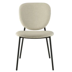 Chaise de table tissu écru (lot de 2) TIM