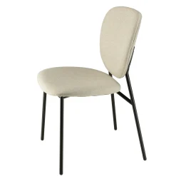Chaise de table tissu écru (lot de 2) TIM