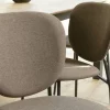 Chaise de table tissu marron (lot de 2) TIM