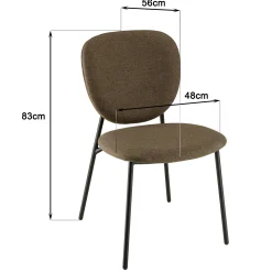 Chaise de table tissu marron (lot de 2) TIM