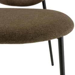 Chaise de table tissu marron (lot de 2) TIM
