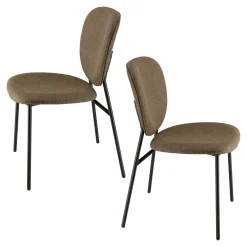 Chaise de table tissu marron (lot de 2) TIM